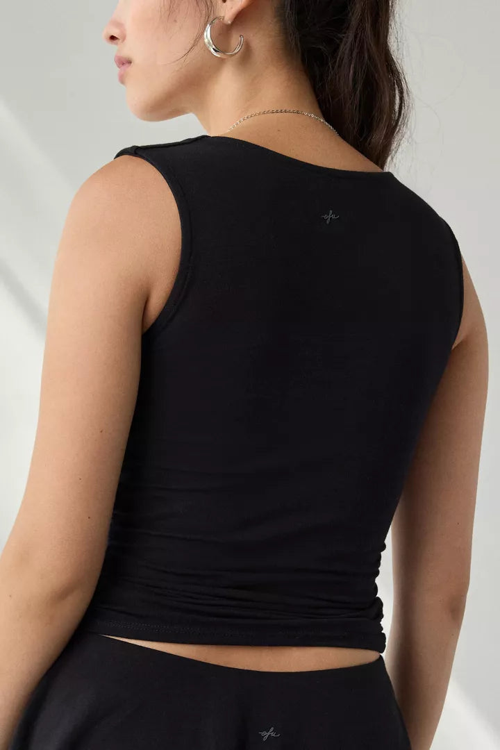 Out From Under Bec Square Neck Ruched Tank Top